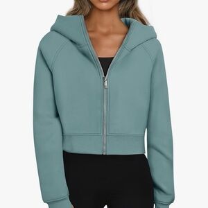 Teal Zip-Up Women's Hoodie